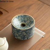 500ml Exquisite Ceramic Ru Kiln Handpainted Tea Residue Bowl Tea Dust Cylinder 07FC0E-D4 - KOEEK