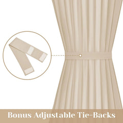 Low-transparency side window French curtains, 54 inches wide x 72 inches long. 07FC0E-D4 - KOEEK