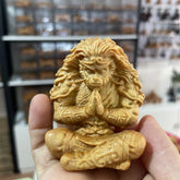 Boxwood Sun Wukong Carving Figurine Qi Tian Da Sheng Home Car Decor 07FC0E-D4 - KOEEK