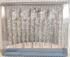 2001 Hallmark Hand-Twisted Frostlight Glistening Icicles Glass Set of 12 HALLMARK - KOEEK