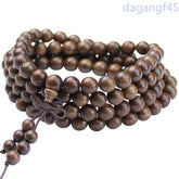 1Pc Golden Sandalwood Buddha Bead Hand String Exquisite Ornament Bracelets 07FC0E-D4 - KOEEK