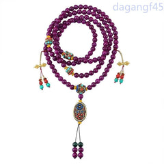 Exquisite Retro Nepal Luck Stone Long Necklace Tassel Crossbody Chain Bracelet 07FC0E-D4 - KOEEK