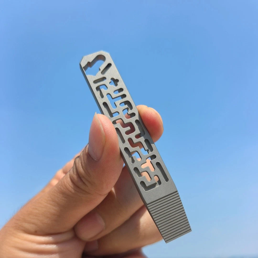 TC4 Titanium Alloy EDC Tool Pry bar - Hex screw wrench - Hollowed-out 07FC0E-D4 - KOEEK