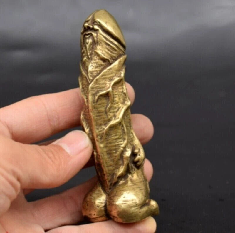 Solid Bronze Copper Statue Hand Carved Penis Love Amulet Gift 80211 07FC0E-D4 - KOEEK