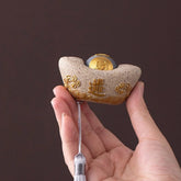 1Pc Auspicious Wealth Ornament Wealth Attraction Yuanbao Tea Pet Decoration 07FC0E-D4 - KOEEK