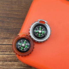 PEI Titanium Pocket Compass for Outdoor Camping Travel EDC Necklace Pendant DIY 07FC0E-D4 - KOEEK
