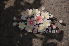 Handmade Japanese Kimono Sakura Silk Comb Hanfu Headwear Pink Hairpin Hair 07FC0E-D4 - KOEEK
