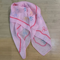 Womens Lovely Pink Bandana Scarf Neckerchief Shawl Bow Knots Graphic Scarves 07FC0E-D4 - KOEEK