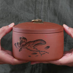 Purple Clay Tea Caddy Puer Tea Storage Tanks Sealed Tea Jar Candy Storage Box 07FC0E-D4 - KOEEK