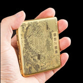 Brass Metal Cigarette Case 20 Holder Vintage Design Slim Portable Moisture Proof 07FC0E-D4 - KOEEK