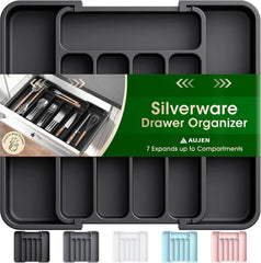 Silverware Organizer - Expandable Kitchen Drawer Organizer, Adjustable Utensil 07FC0E-D4 - KOEEK