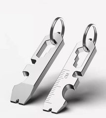 Outdoor Titanium Keychain Pry Bar Crowbar Opener Ruler Wrench Multi Tools EDC 07FC0E-D4 - KOEEK