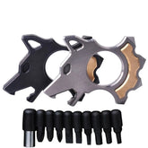 Stainless steel - Titanium alloy Wolf EDC Tool Screwdriver - Brass inlay 07FC0E-D4 - KOEEK