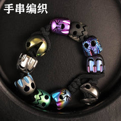 Titan Alloy Paracord Bead Knife Pendant EDC DIY Accessories Pacman Laugh 07FC0E-D4 - KOEEK