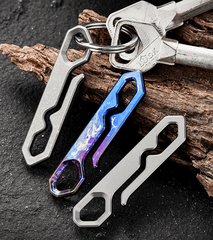 Titanium Creative Keychains Belt Hanging Simple Keyring Pendant EDC Multi-Tools 07FC0E-D4 - KOEEK
