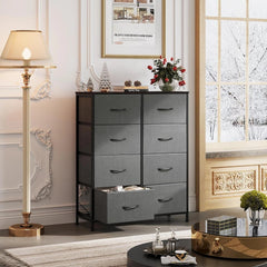 Fabric dresser for bedroom, high dresser with 8 drawers 07FC0E-D4 - KOEEK