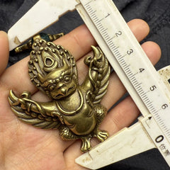 Tibetan Collectible Brass Garuda Bird Pendant Handmade Amulet Necklace 07FC0E-D4 - KOEEK