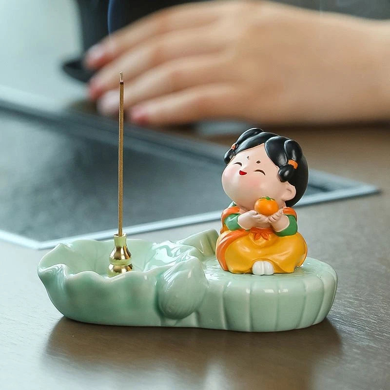 Tang Lady Incense Holder Stick Stand Desk Decor Office Tea Room Aromatherapy 07FC0E-D4 - KOEEK