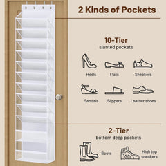 12-tier door-mounted shoe rack Large-capacity hanging shoe rack 07FC0E-D4 - KOEEK