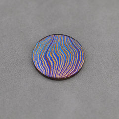Titanium-Damuscus Timascus Worry Coin OD26-30mm * T1mm - Mokuti 07FC0E-D4 - KOEEK