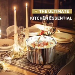 8 Quart Stock Pot, 3 Ply Whole Clad Stainless Steel Stock Pot, Gas /Dishwasher