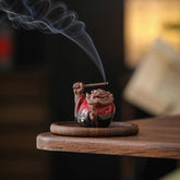 Ceramic Zhong Kui Stick Incense Holder Home Entryway Tea Room Desk Decor 07FC0E-D4 - KOEEK