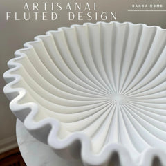 Decorative Bowls - White Decorative Bowls for Home Decor - - Fluted Bowls 07FC0E-D4 - KOEEK
