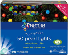 50 Christmas LED Multi-Action Pearl Berry Lights, Multicolour - PREMIER PREMIER - KOEEK