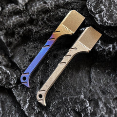 Solid Titanium Pry Bar Crowbar Outdoor Travel EDC Multi Tool Unpack Box Keychain 07FC0E-D4 - KOEEK