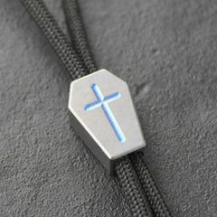 EDC TC4 Titanium Cross Mark Parachute Cord Bead Keychain Pendant Lanyard DIY EDC - KOEEK