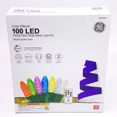 100 GE Multi Color Effects Diamond Faceted RGB LED Lights w/Remote Green Wire GE - KOEEK