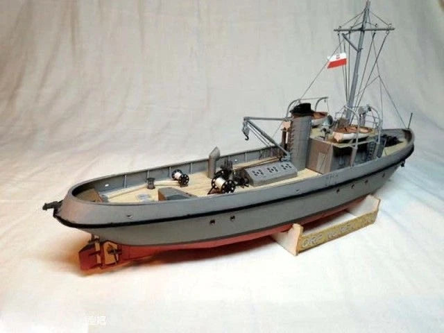 DIY Card Model: ORP Nurek Polish Tugboat - Relaxing Military Papercraft Project 07FC0E-D4 - KOEEK
