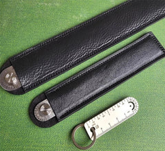 Titanium Alloy Ruler Protractor Compass Scale CM Inch Keychain Portable EDC Tool 07FC0E-D4 - KOEEK