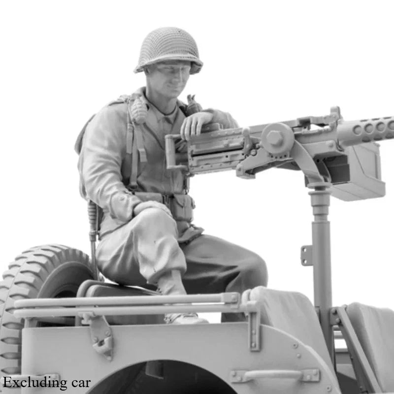 1/16 Resin Figure Model Kit WWII US Army Gunner Unassembled Unpainted 07FC0E-D4 - KOEEK