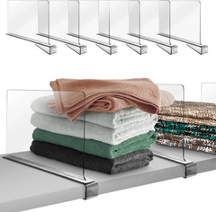 6-piece acrylic shelf divider set, suitable for wardrobe organization 07FC0E-D4 - KOEEK