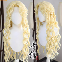 Women Identity Ⅴ Ada Mesmer Skin Cosplay Wig Yellow Wig Curly Hair Handmade 07FC0E-D4 - KOEEK