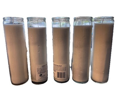 5 Candles White Prayer, Emergency Pillar Clear Glass 8” Unscented 80 hour WHITE - KOEEK
