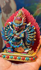 12CM Copper Painted Yamantaka Buddha Statue Home Design Collection 07FC0E-D4 - KOEEK