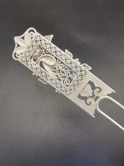 Chinese Craft Made Old Tibetan Silver Inlaid Ice Green Jade Bracelet 07FC0E-D4 - KOEEK