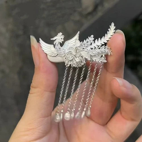 Chinese Style Phoenix Hair Clip Vintage Oriental Hanfu Accessory 07FC0E-D4 - KOEEK