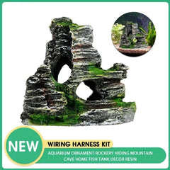 Aquarium Ornament Rockery Hiding Mountain Cave Home Fish Tank Decor Resin RESIN - KOEEK