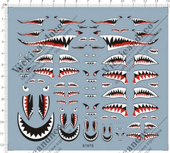 1/144 1/72 1/48 1/32 Military Aircraft Shark Jaw Model Kit Water Slide Decal 07FC0E-D4 - KOEEK