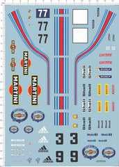 1/24 Scale martini Porsche Racing Car Markings Logos Mdoel Kit Water Slide Decal 07FC0E-D4 - KOEEK