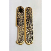 1 Pair Custom Made Pure Brass Handle Grip for 91 mm Victorinox Swiss Army 07FC0E-D4 - KOEEK