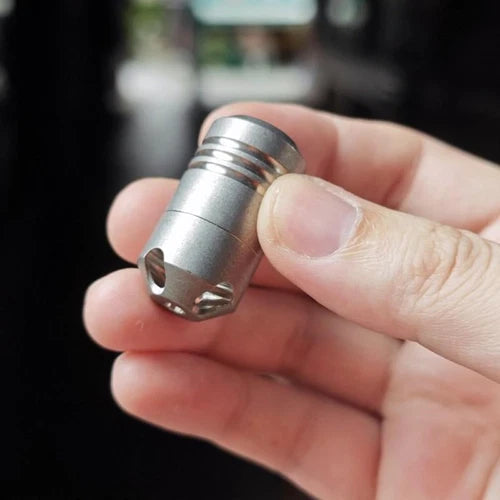 Titanium Waterproof Pill Case Box Organizer Container Portable Keychain Pendant 07FC0E-D4 - KOEEK
