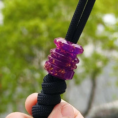 Resin Knife Lanyard Bead Paracord Necklace Pendant EDC Bracelet Bead DIY Purple 07FC0E-D4 - KOEEK
