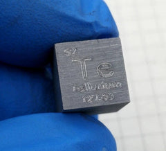 Periodic Table 10mm Collection 1 Pcs Tellurium Metal 99.99% Pure Cube Element 07FC0E-D4 - KOEEK
