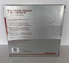 Noma Christmas Bell Lights Set 7 Flashing String Lights With Silky Holly Garland NOMA - KOEEK