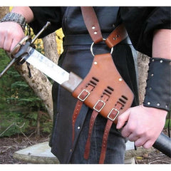 Leather Medieval Sword Belt Pirate Cutlass Belt Hanger Vintage Knight 07FC0E-D4 - KOEEK