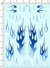 Automotive Car Motor Vehicle Model Gradient Blue White Flame Water Decal 7*10cm 07FC0E-D4 - KOEEK